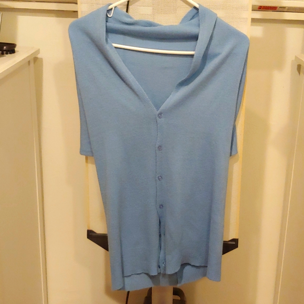 Sweater shawl, buttoned, OS, light blue